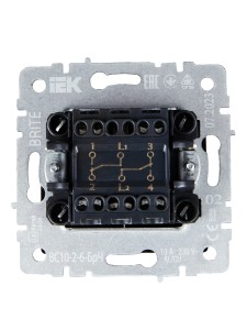 BRITE Выключатель 2-клавишный проходной 10А ВС10-2-6-БрЧ черный IEK