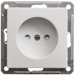 W59 РОЗЕТКА без заземления со шторками, 16А, механизм, БЕЛЫЙ