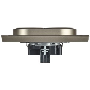 BRITE Розетка 2-местная с заземлением без защитных шторок 16А в сборе РС12-3-БрШ шампань IEK