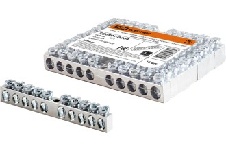 Шина "N" нулевая 6х9мм 10/1 (10 групп/крепеж по центру) никелированная TDM