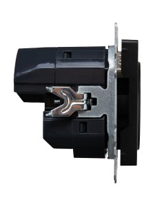 BRITE Розетка 1-местная с заземлением с защитными шторками 16А с USB A+C 18Вт РЮш11-1-БрЧ черный IEK
