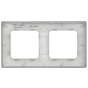 FLITE Рамка 2-местная РУ-2-К-ФлС серый IEK