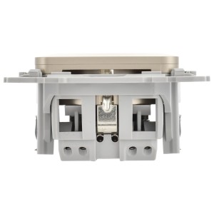 FLITE Розетка с заземлением с защитными шторками безвинтовое крепление 16А РСш11-1-ФлШ шампань IEK