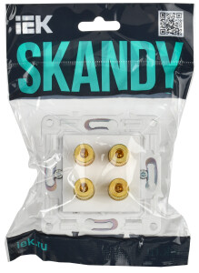 SKANDY Аудиорозетка 4-местная SK-A01W арктический белый IEK