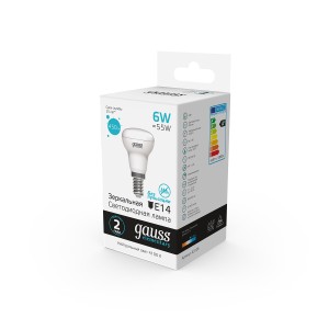 Лампа Gauss Elementary R50 6W 450lm 4100K Е14 LED 1/10/50