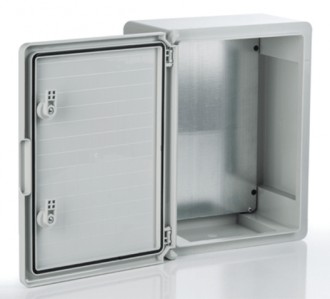 Пластиковый корпус 500х400х180 (ВхШхГ) прозрачная дверь, с монтажной платой, Design Pro Series IP67