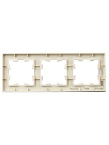 BRITE Рамка 3 -местная РУ-3-2-БрВа стекло ванильный IEK