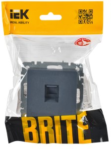 BRITE Розетка компьютерная RJ45 кат.6 РК11-БрМ маренго IEK