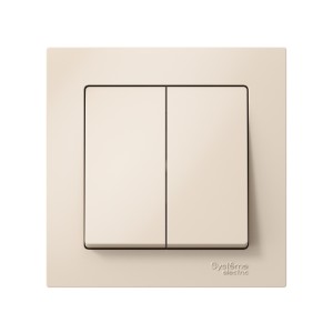 ATLASDESIGN 2-клавишный ВЫКЛЮЧАТЕЛЬ, сх.5, 10АХ, в сборе, быстрозажим. клем., БЕЖЕВЫЙ