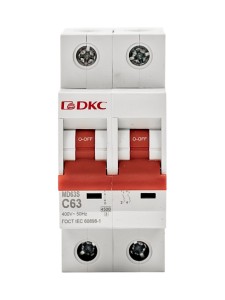 Автоматический выключатель YON max типа MD63S, 4,5кА, 2 полюса, хар-ка C, 63А DKC