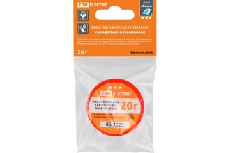 Флюс для пайки, паста паяльная канифольно-вазелиновая, 20 г, банка, инд. упаковка, серия "Алмаз" TDM