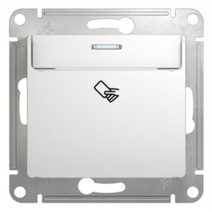 GLOSSA ВЫКЛЮЧАТЕЛЬ карточный с подсветкой, 10А, без задержки отключения, механизм, БЕЛЫЙ
