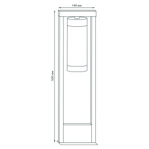 Светильник садово-парковый Gauss Clio столб 1*E27, Max.60W, 142*500mm, 170-240V / 50Hz, IP 54 (1/8)