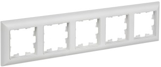 BRITE Рамка 5-местная РУ-5-БрАБ арктический белый/белый IEK