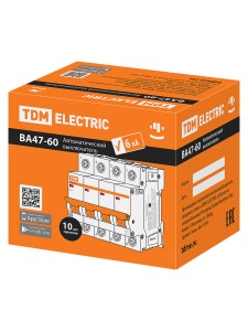Автоматический выключатель ВА47-60 4Р 25А 6кА х-ка С TDM