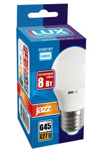 Лампа светодиодная PLED-LX G45 8w E27 4000K   Jazzway