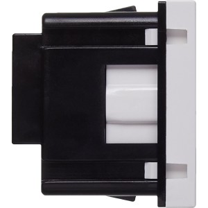 Розетка с заземляющим контактом защитной шторкой и винтовым зажимом (2 модуля) белая