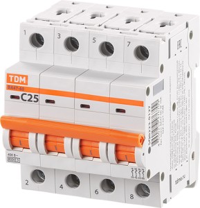 Авт. выкл. ВА47-60 4Р 25А 6кА х-ка С TDM