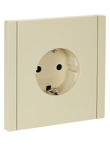 FORTE&PIANO Розетка 1-местная с заземлением без защитных шторок винтовое крепление 16А FP416 ваниль IEK