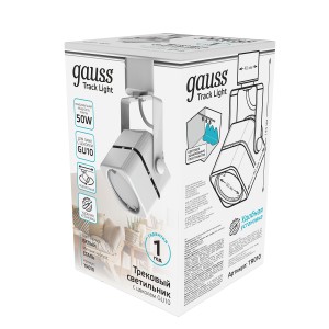 Светильник трековый Gauss куб GU10 220V IP20 60*145мм белый однофазный 1/50