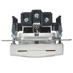BRITE Розетка 1-местная с заземлением с защитными шторками и крышкой 16А IP20 РСбш10-3-БрБ белый IEK