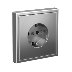 ARTGALLERY РОЗЕТКА с заземлением со шторками, 16А, механизм, быстрозажим. клем., СТАЛЬ