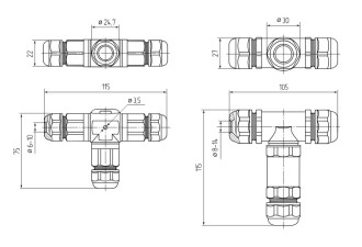 Коннектор кабельный FFC-32/3P-IP68 (Fortisflex)