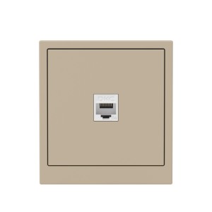 Компьютерная розетка RJ-45 без шторки, кат.5е одинарная, KANT, ванильный марципан DKC