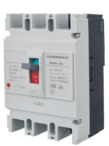 Выключатель автоматический ВА66-35 3Р 200А 25кА GENERICA