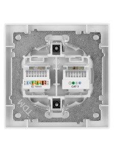 Розетка телефонная RJ11 + компьютерная RJ45 белая "Сенеж" TDM