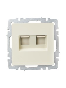 BRITE Розетка компьютерная двойная RJ45 кат.6 РК11-2-БрКр бежевый IEK