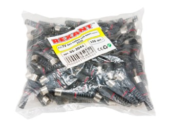 TV-разъем гнездо без пайки черный REXANT