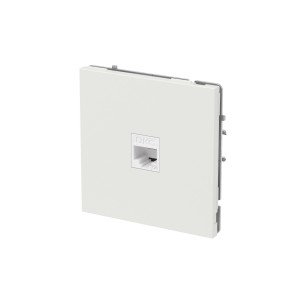 Компьютерная розетка RJ-45 без шторки, кат.6А одинарная,KANT, белый песок DKC