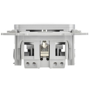 FLITE Розетка с заземлением с защитными шторками безвинтовое крепление 16А РСш11-1-ФлА алюминий IEK