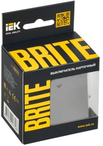 BRITE Выключатель карточный 30А ВС10-1-8-БрС сталь IEK