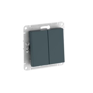 ATLASDESIGN 2-клавишный ПЕРЕКЛЮЧАТЕЛЬ, сх.6+6, 10АХ, мех., быстрозажим. клем., ИЗУМРУД