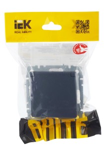 BRITE Розетка 1-местная с заземлением с защитными шторками и крышкой 16А IP44 РСбш10-3-44-БрМ маренго IEK