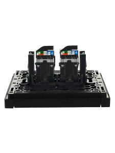 FORTE&PIANO Розетка компьютерная двойная RJ45 кат.5E FP133 черный IEK