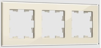 BRITE Рамка 3 -местная РУ-3-2-БрВа стекло ванильный IEK