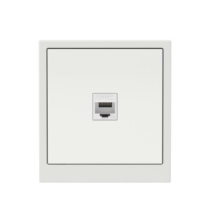 Компьютерная розетка RJ-45 без шторки, кат.5е одинарная, KANT, белый песок DKC