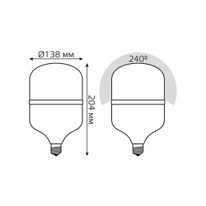 Лампа Gauss Elementary T140 50W 4400lm 4000K E27 LED 1/8