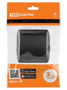 Выключатель 1-кл. открытой установки IP44 10А графит "Селигер" TDM