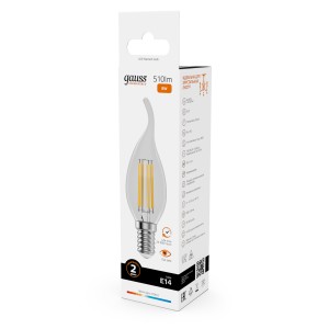 Лампа Gauss Filament Elementary Свеча на ветру 8W 510lm 2700К Е14 LED
