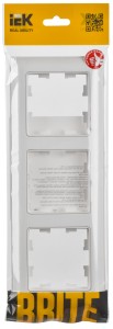 BRITE Рамка 3-местная РУ-3-БрАБ арктический белый/белый IEK