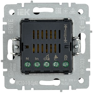 BRITE Кнопка звонка с индикацией для отелей 10А ВС10-1-9-БрМ маренго IEK