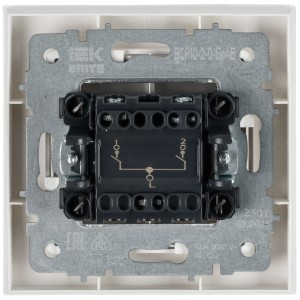 BRITE Выключатель 2-клавишный 10А ВС10-2-0-БрАБ арктический белый IEK