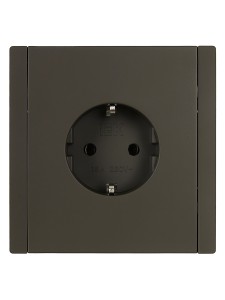 FORTE&PIANO Розетка 1-местная с заземлением без защитных шторок безвинтовое крепление 16А FP314 серый IEK