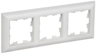 BRITE Рамка 3-местная РУ-3-БрАБ арктический белый/белый IEK