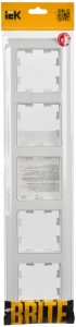 BRITE Рамка 5-местная РУ-5-БрАБ арктический белый/белый IEK