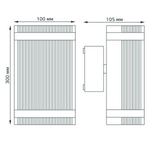 Светильник садово-парковый Gauss Enigma настенный архитектурный, 2*GU10, 100*105*300мм, 170-240V / 50Hz, 2xMax.50W, IP54 (1/12)